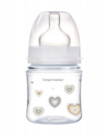CANPOL Butelka szeroka antyk. 120ml NEWBORN beżowa