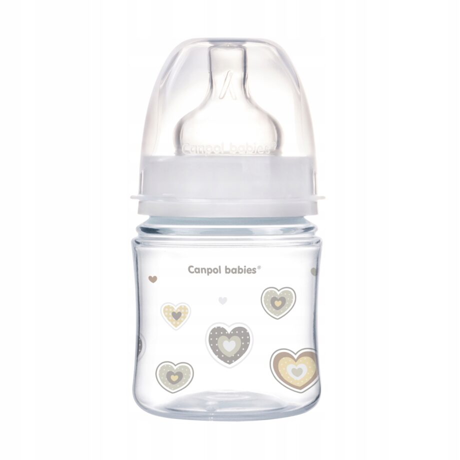 CANPOL Butelka szeroka antyk. 120ml NEWBORN beżowa