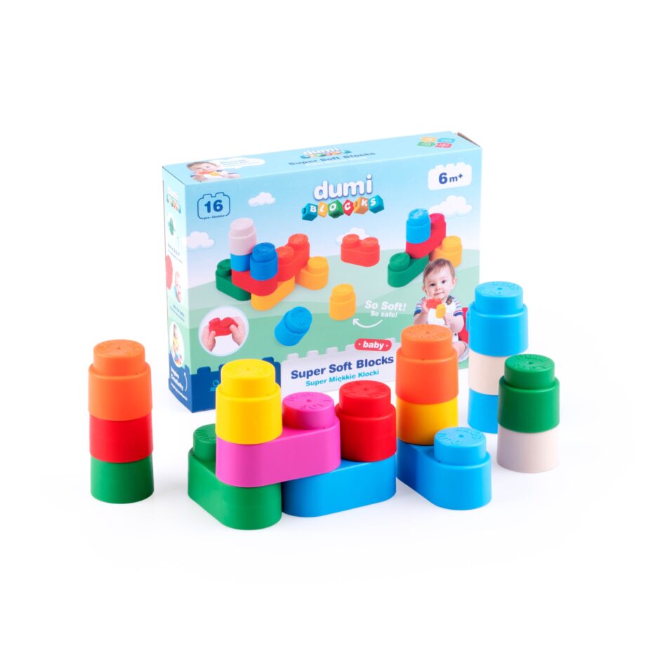 DUMEL DUMI BLOCKS SUPER MIĘKKIE KLOCKI 16 SZT 6M+