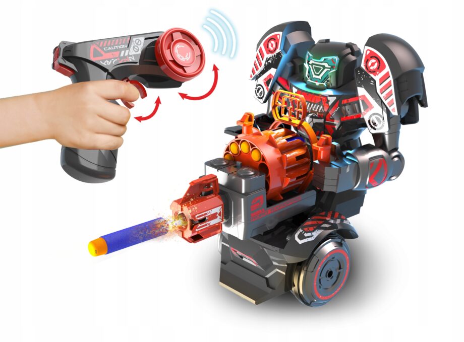 SILVERLIT ROBO RAPIDFIRE STRZELANIE Z PILOTA MIOTACZ POCISKÓW DŹWIĘK 5+