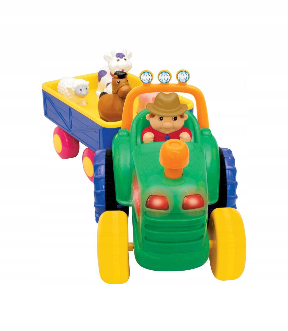 DUMEL TRAKTOR Z PRZYCZEPĄ FARMER + 5 ZWIERZĄTEK JEŹDZI MELODIE 12M+