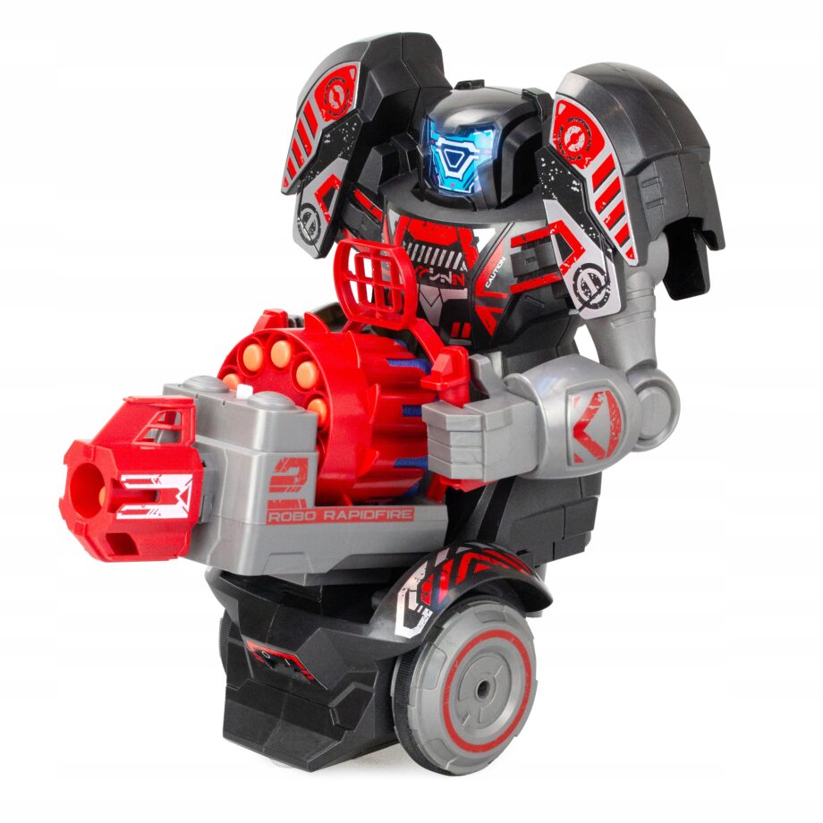 SILVERLIT ROBO RAPIDFIRE STRZELANIE Z PILOTA MIOTACZ POCISKÓW DŹWIĘK 5+