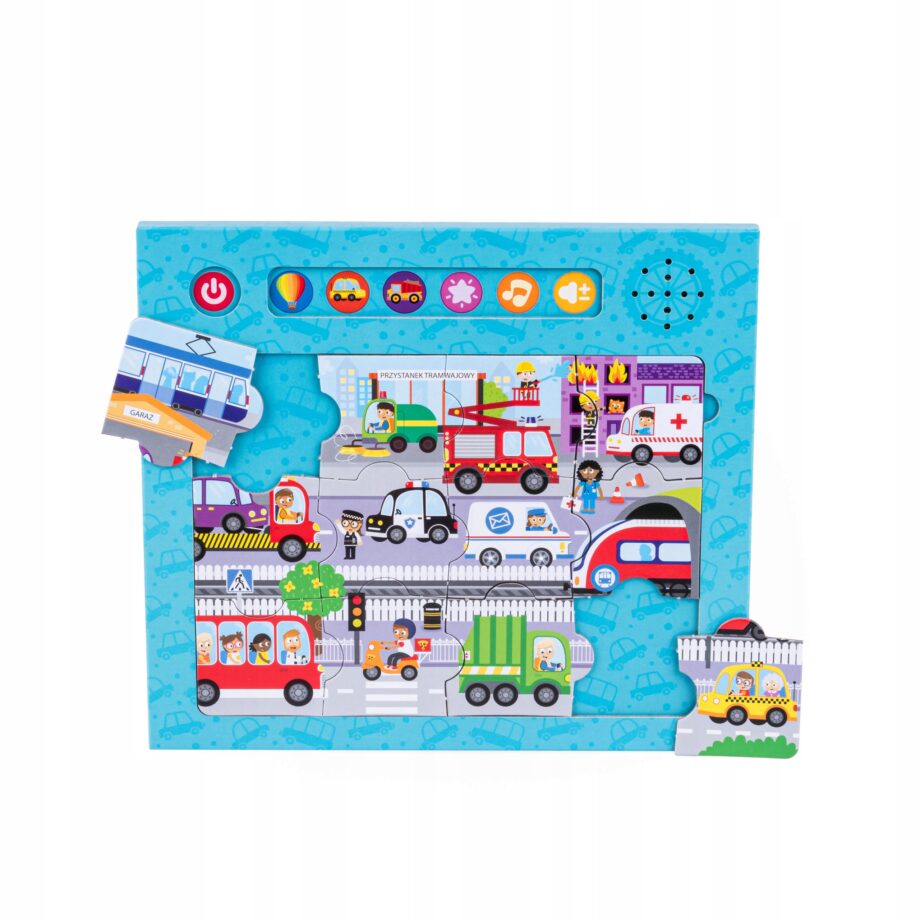 DUMEL PUZZLE DZWIĘKI WOKÓŁ NAS POJAZDY ODGŁOSY MELODIE 3+