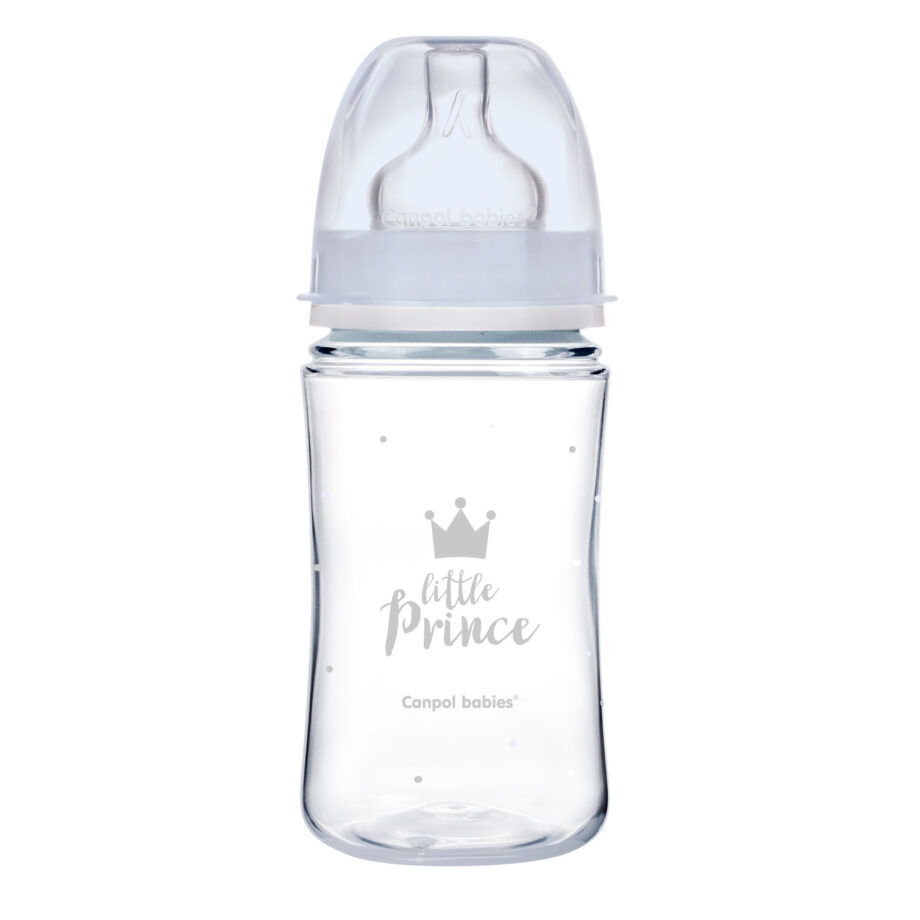 CANPOL Butelka szeroka antyk.240ml ROYAL niebieska