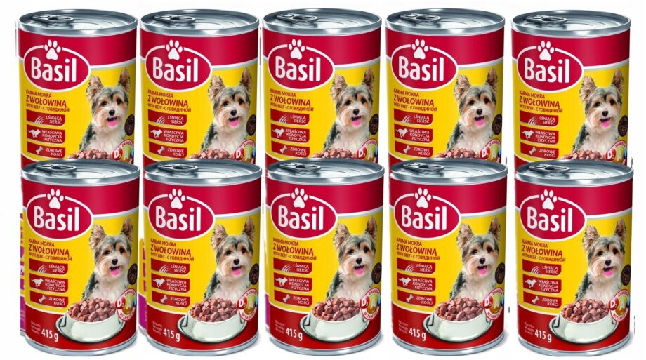 BASIL KARMA MOKRA DLA PSA Z WOŁOWINĄ PUSZKA 415G 10 sztuk