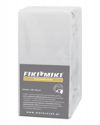 Fiki Miki Prześcieradło jersey bawełna 120x60 biel
