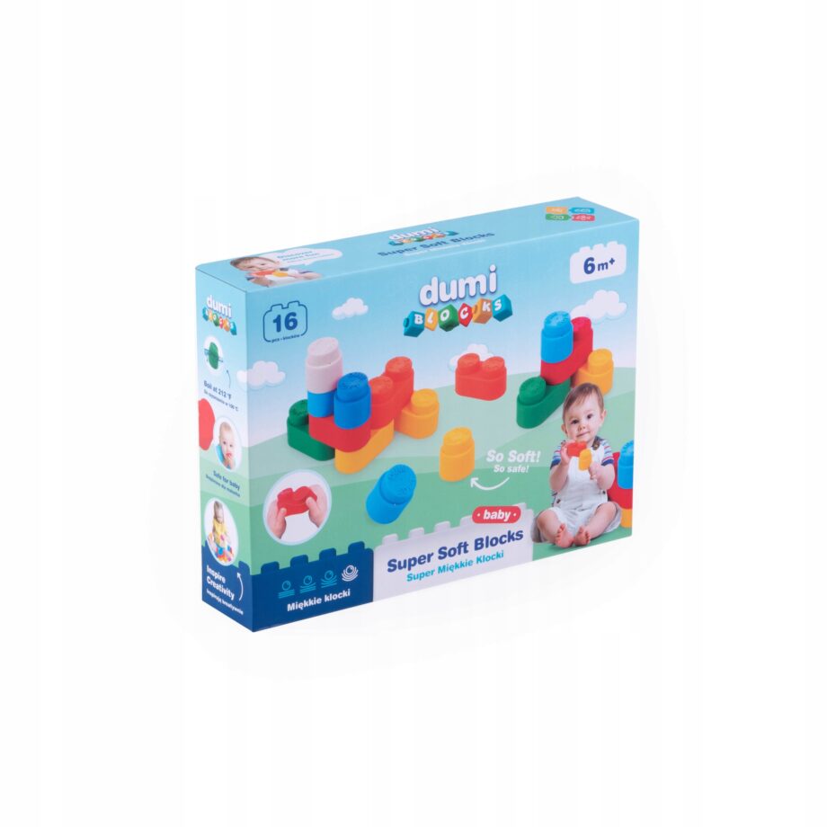 DUMEL DUMI BLOCKS SUPER MIĘKKIE KLOCKI 16 SZT 6M+