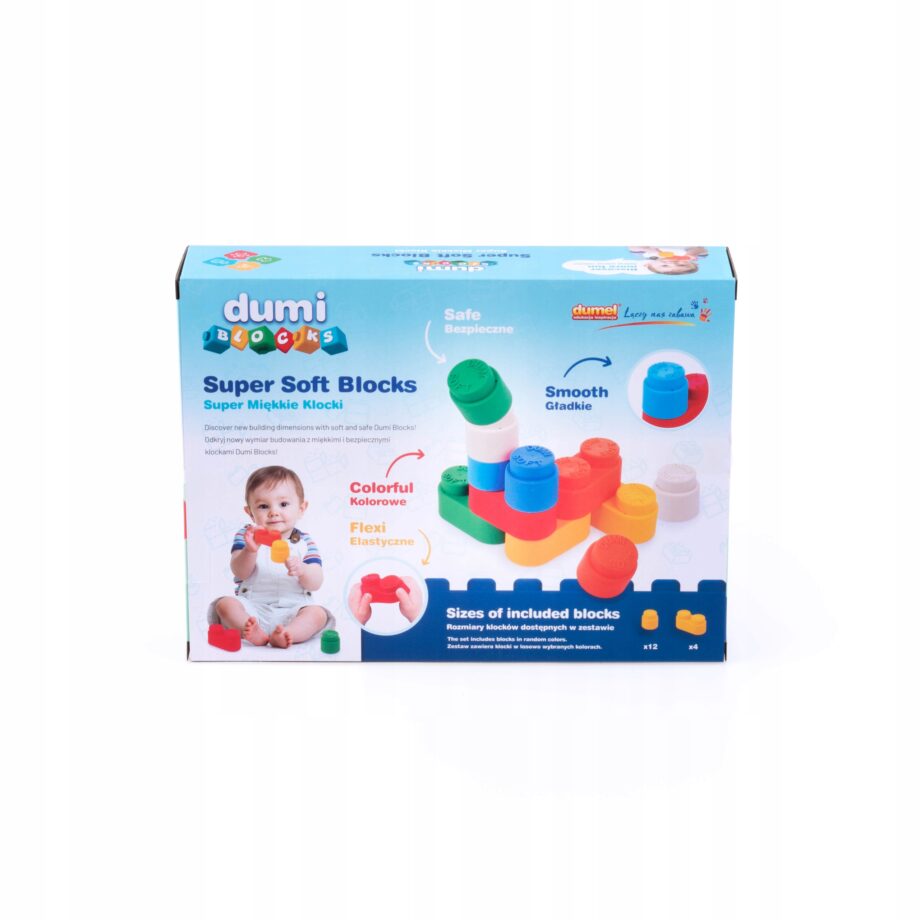 DUMEL DUMI BLOCKS SUPER MIĘKKIE KLOCKI 16 SZT 6M+
