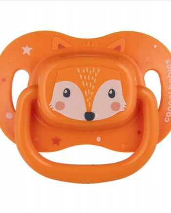 CANPOL SMOCZEK SILIKONOWY SYMETRYCZNY 6-18M CUTE ANIMALS POMARAŃCZ