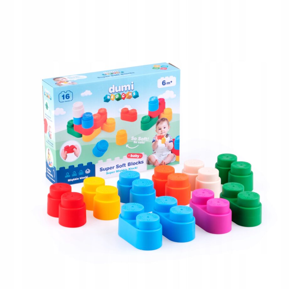 DUMEL DUMI BLOCKS SUPER MIĘKKIE KLOCKI 16 SZT 6M+