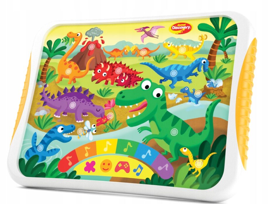 DUMEL ZABAWKA TABLET ŚWIAT DINO 4 TRYBY ZABAWY MELODIE DŹWIĘKI 3+
