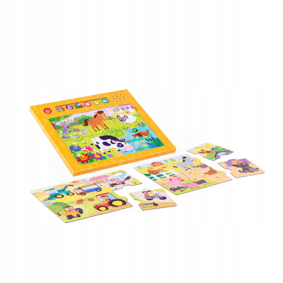 DUMEL PUZZLE DZWIĘKI WOKÓŁ NAS WIEŚ ODGŁOSY MELODIE 3 OBRAZKI 3+