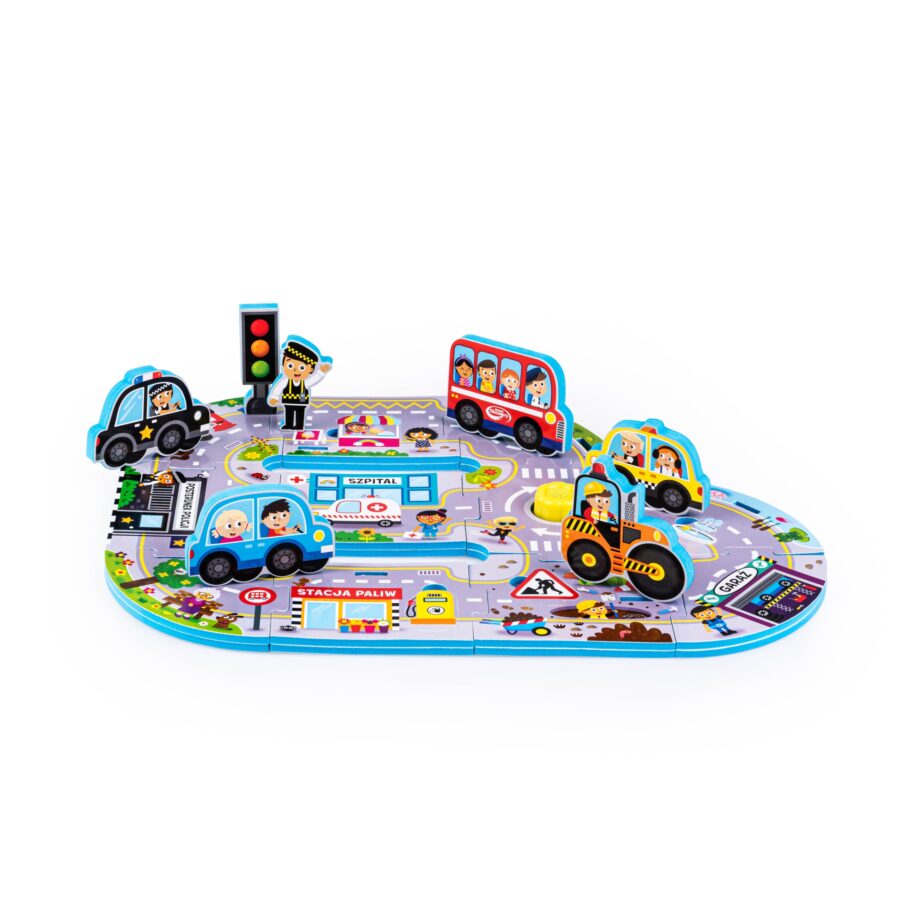 DUMEL PUZZLE DZWIĘKI WOKÓŁ NAS MIASTO ODGŁOSY MELODIE 3 OBRAZKI 3+