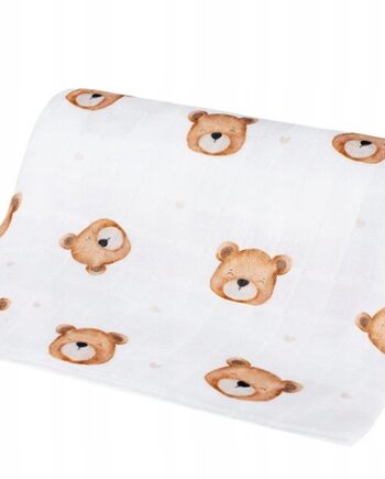 BOCIOLAND PIELUSZKA BAMBUSOWA OTULACZ 110x110 TEDDY BEAR