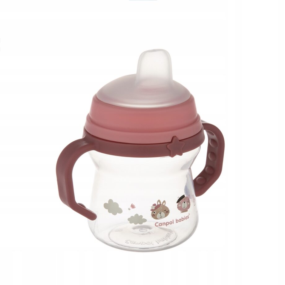 CANPOL KUBEK NIEKAPEK USTNIK SILIKON 150ML 6M+ RÓŻ