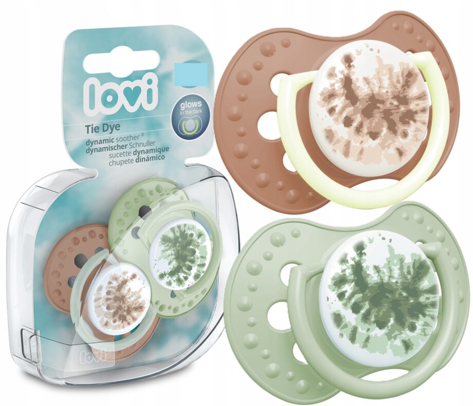 LOVI SMOCZEK USPOKAJAJĄCY DYNAMICZNY TIE DYE 3-6M GREEN 2 SZTUKI