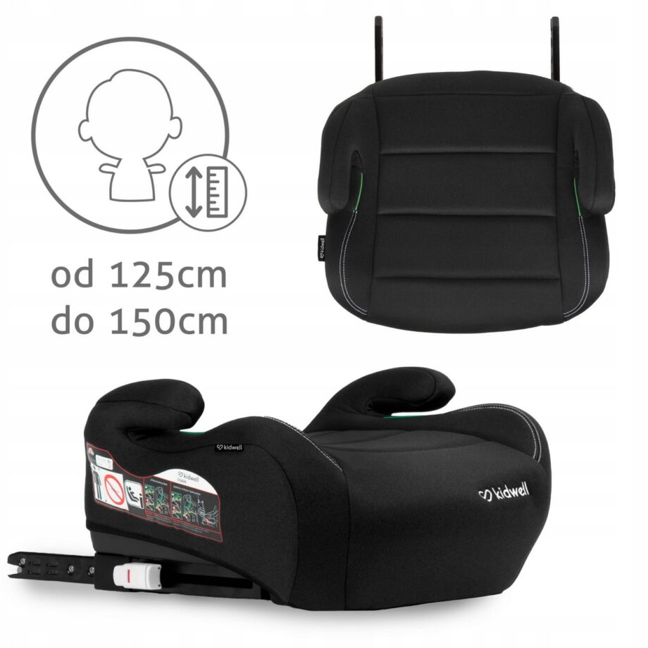 KIDWELL PODKŁADKA SAMOCHODOWA PODDUPNIK OVAN BLACK OD 125CM DO 150CM ISOFIX