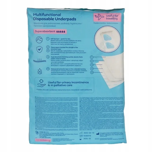 CANPOL PODKŁADY HIGIENICZNE NA ŁÓŻKO 60x90 12 SZT PRODUKT MEDYCZNY