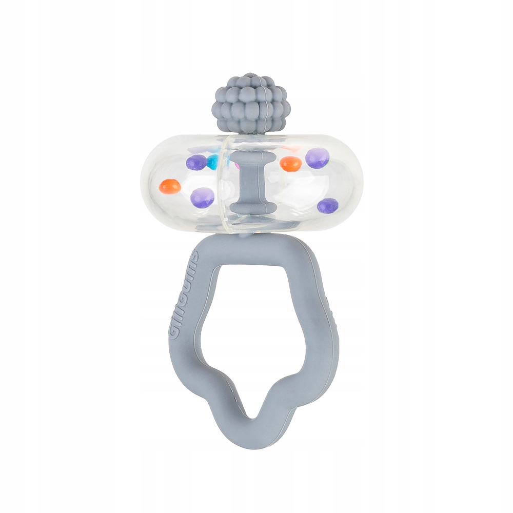 GiliGums ZESTAW GRZECHOCZĄCY SZARY 2 SZTUKI GRZECHOTEK MIĘKKI UCHWYT