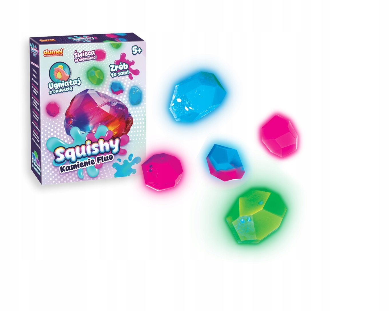 DUMEL ART SQUISHY KREATYWNY ZESTAW KAMIENIE FLUO ZRÓB TO SAM