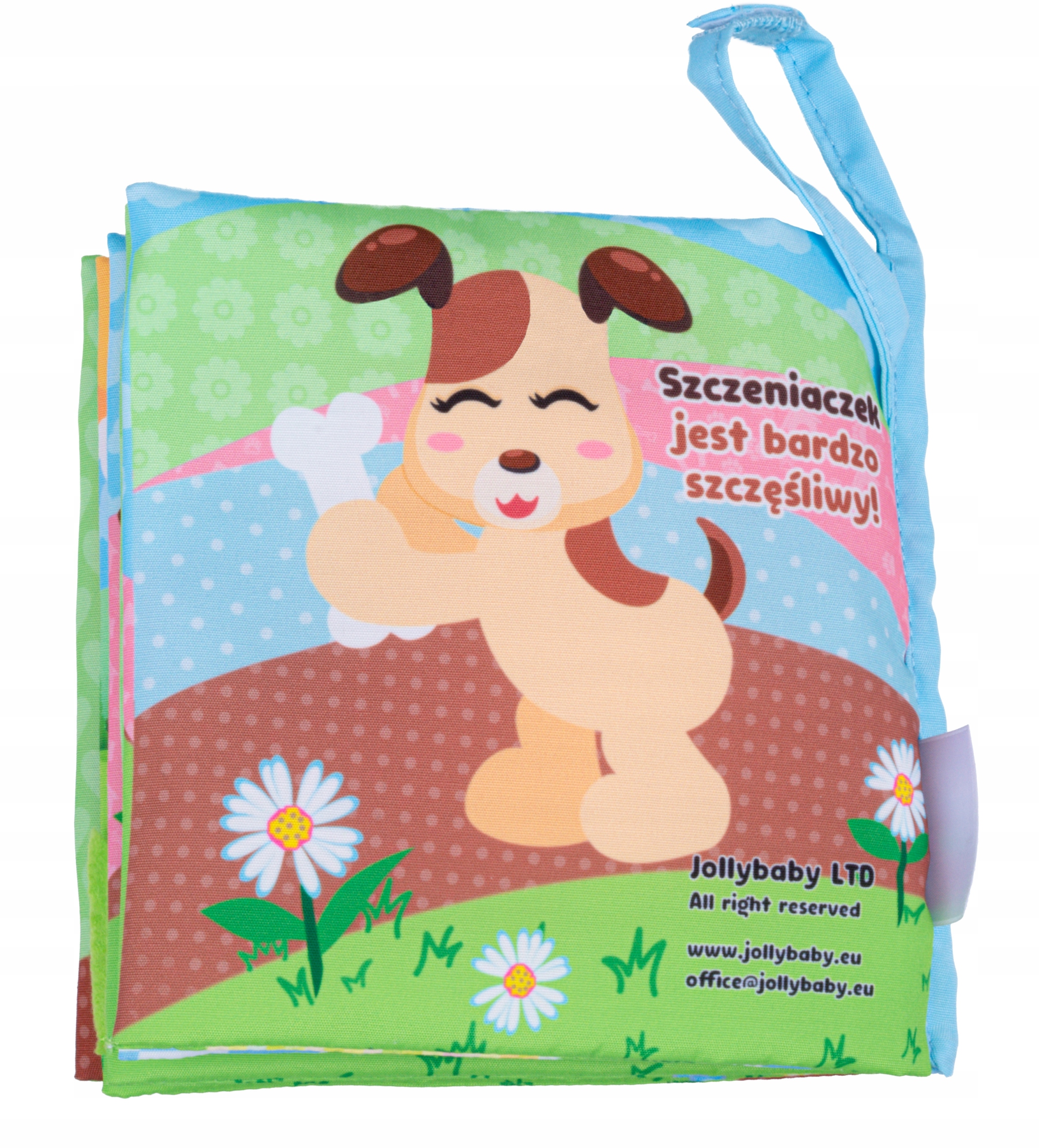 JOLLY BABY KSIĄŻKA KSIĄŻECZKA SENSORYCZNA DZIEŃ SZCZENIACZKA 8 STRON