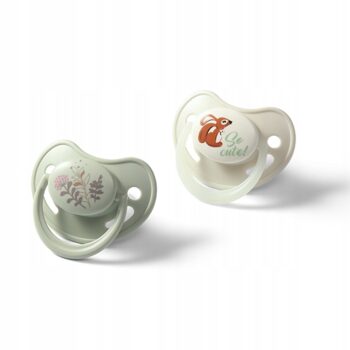 BABYONO SMOCZEK ANATOMICZY ŚWIECĄCY SILIKONOWY 6-18M 2 SZTUKI