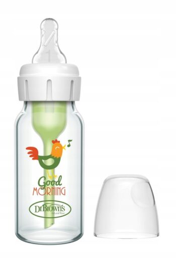 DR BROWN'S BUTELKA OPTIONS+ 120ml ANTYKOLKOWA WĄSKA SZKLANA DEKOR KOGUT