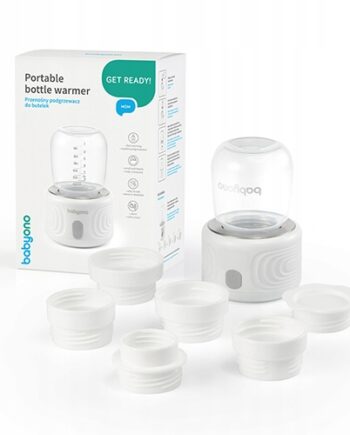 BABYONO PRZENOŚNY PODGRZEWACZ DO BUTELEK KOMPAKTOWY 5 WYMIENNYCH ADAPTERÓW