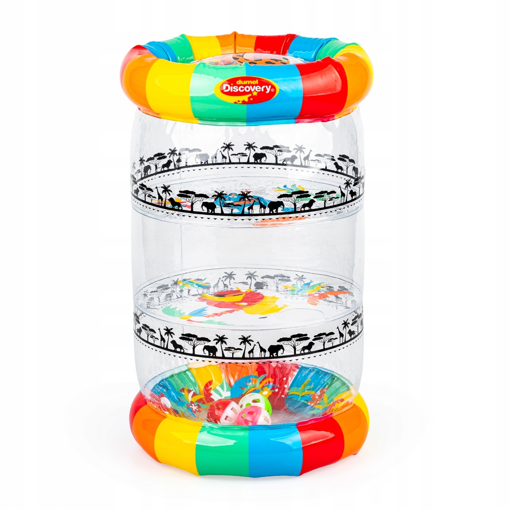 TULIFUN DMUCHANY ROLER DO NAUKI RACZKOWANIA 44CM GRZECHOCZĄCE PIŁECZKI