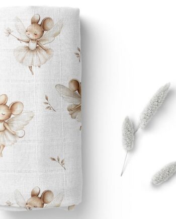 BOCIOLAND PIELUSZKA BAMBUSOWA CHUSTECZKA ULEWAJKA 40x40 CM MYSZKI