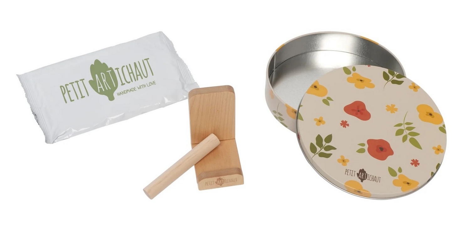 PETIT ARTICHAUT PUDEŁKO OKRĄGŁE NA ODCISK RĄCZKI NÓŻKI ŁĄKA