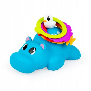 DUMEL ZABAWKA WODNY HIPOPOTAM RZUCANIE OBRĘCZAMI W ZESTAWIE 4 OBRĘCZE