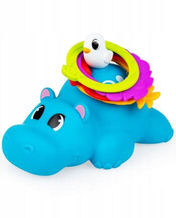 DUMEL ZABAWKA WODNY HIPOPOTAM RZUCANIE OBRĘCZAMI W ZESTAWIE 4 OBRĘCZE