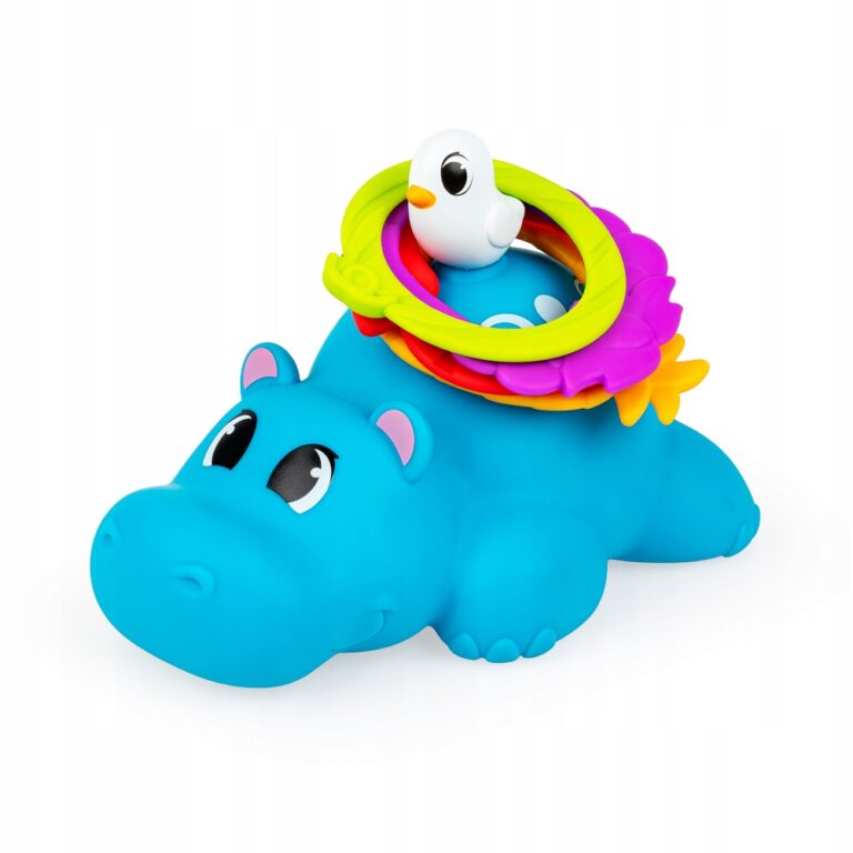 DUMEL ZABAWKA WODNY HIPOPOTAM RZUCANIE OBRĘCZAMI W ZESTAWIE 4 OBRĘCZE