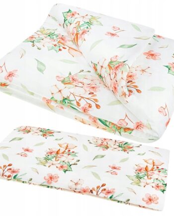 BOCIOLAND KOMPLET BAMBUSOWY KOŁDRA 75X100CM + PODUSZKA 40X60 Flowers