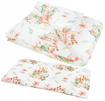BOCIOLAND KOMPLET BAMBUSOWY KOŁDRA 75X100CM + PODUSZKA 40X60 Flowers