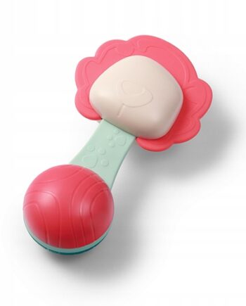 BABYONO GRZECHOTKA Z GRYZAKIEM SILIKONOWYM NA ZĄBKOWANIE 3M+