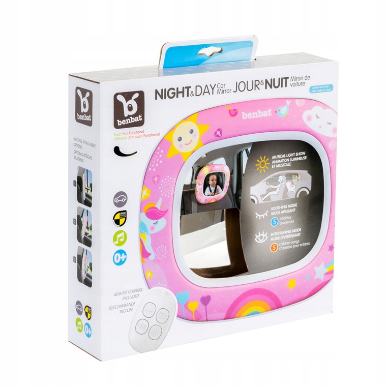 BENBAT LUSTERKO DO OBSERWACJI DZIECKA DAY&NIGHT KOŁYSANKI PIOSENKI PILOT