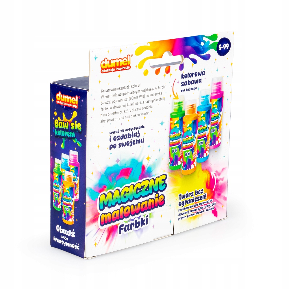 DUMEL MAGICZNE MALOWANIE FARBKI FARBY KOLOROWE 4X60ML