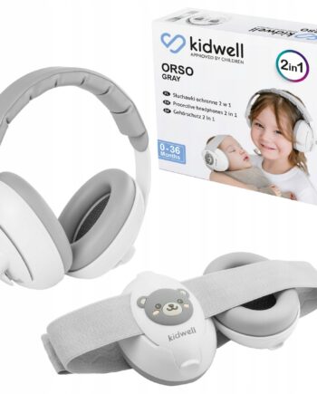 KIDWELL SŁUCHAWKI OCHRONNE WYGŁUSZAJĄCE DLA DZIECI ORSO 2W1 SZARE