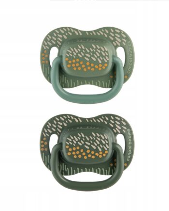 CANPOL SMOCZEK SILIKONOWY SYMETRYCZNY 0-6M MOUNTAINS 2 SZT ZIELONY