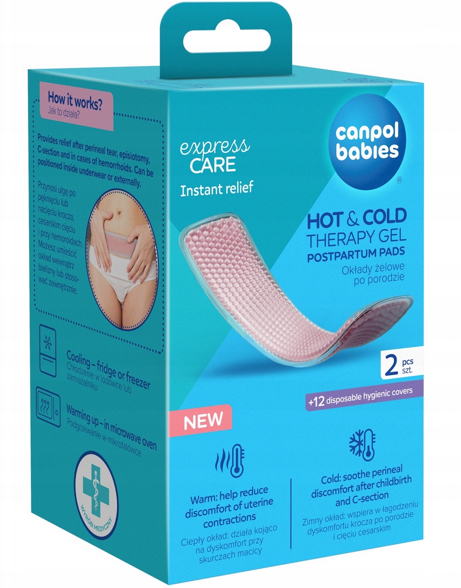 CANPOL OKŁADY ŻELOWE PO PORODZIE DO TERAPII CIEPŁEM I ZIMNEM 2 SZTUKI