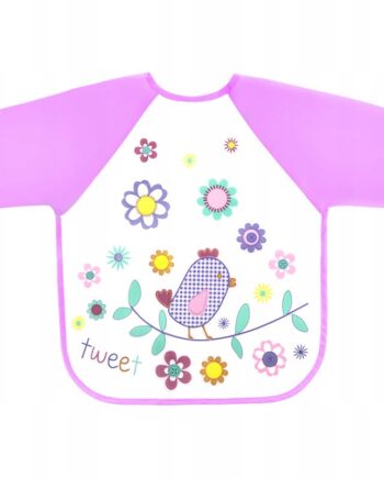 BOCIOLAND ŚLINIAK FARTUSZEK CERATOWY EVA Z RĘKAWKAMI NIEPRZEMAKALNY FIOLET