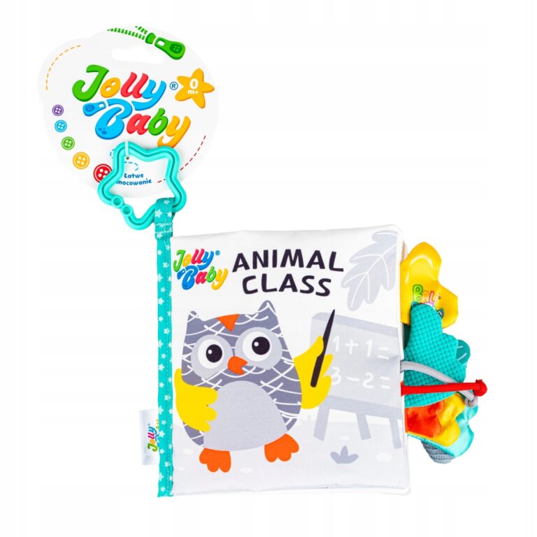 JOLLY BABY KSIĄŻKA KSIĄŻECZKA SENSORYCZNA SPRYTNE ZWIERZAKI 0M+