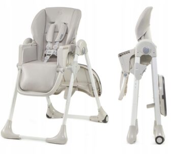 KINDERKRAFT KRZESEŁKO DO KARMIENIA DLA DZIECI YUMMY SZARE SKŁADANE