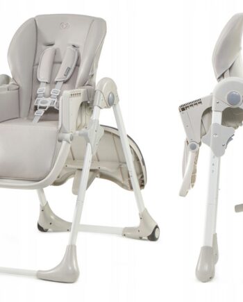 KINDERKRAFT KRZESEŁKO DO KARMIENIA DLA DZIECI YUMMY SZARE SKŁADANE