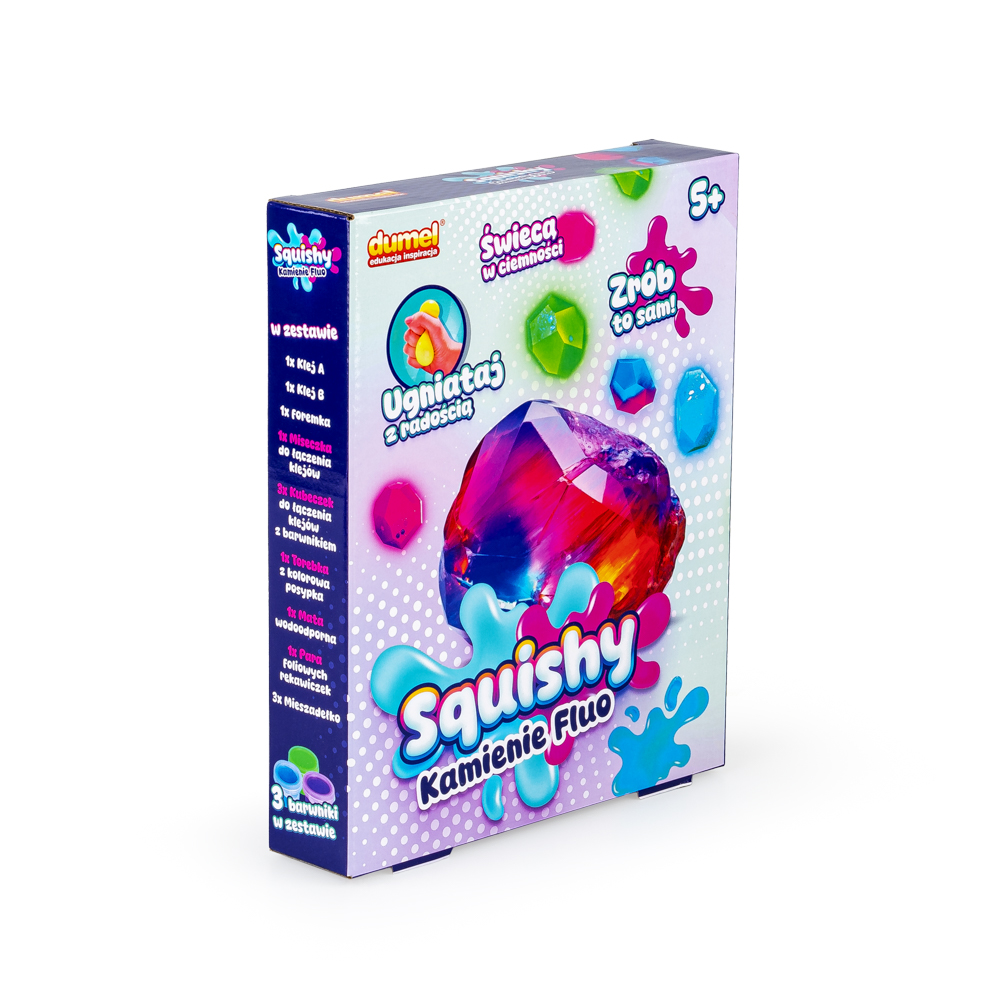 DUMEL ART SQUISHY KREATYWNY ZESTAW KAMIENIE FLUO ZRÓB TO SAM