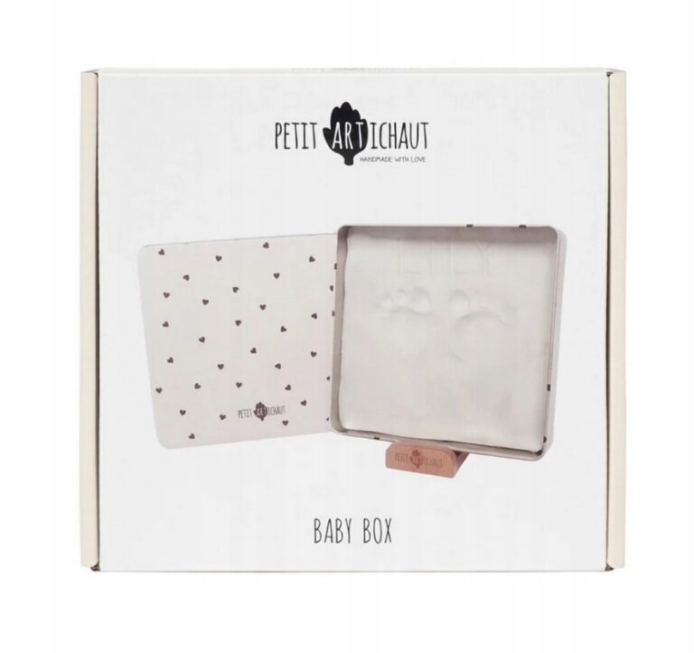 PETIT ARTICHAUT PUDEŁKO KWADRATOWE NA ODCISK RĄCZKI NÓŻKI SERCA