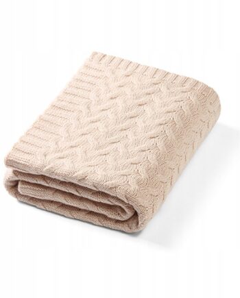 BABYONO KOCYK KOC Z 100% WEŁNY MERINO JASNY BEŻ 75X100CM