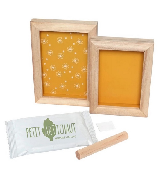 PETIT ARTICHAUT DWUPANELOWA RAMKA NA ZDJĘCIE I ODCISK RĄCZKI NÓŻKI KWIATY